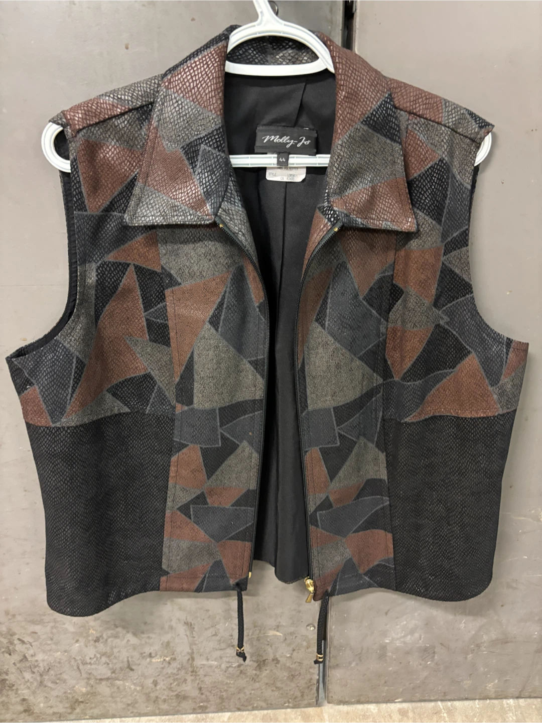 Molly-Jo Geometric Pattern Vest Size 44