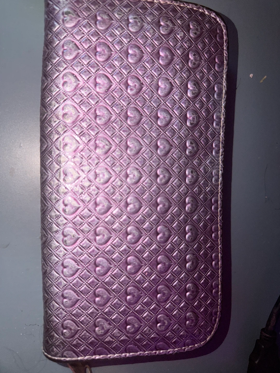 Purple Heart Pattern Zip Wallet - photo 2