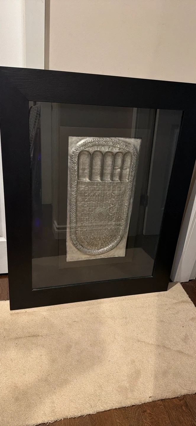 Framed Buddha Footprint Metal Wall Art