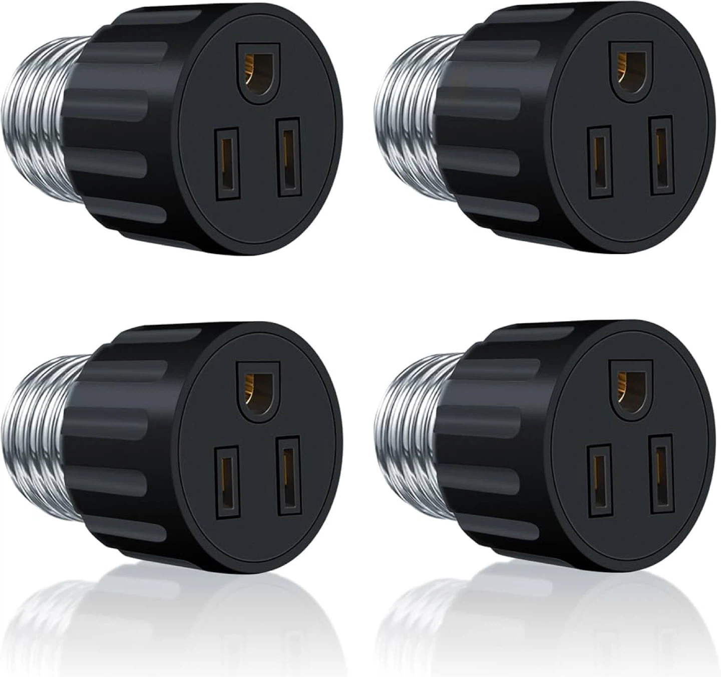 4 Pack, Light Socket to Plug Adapter - New