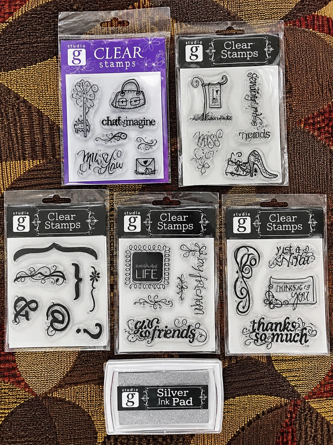 Stamps and Silver Ink Pad Set