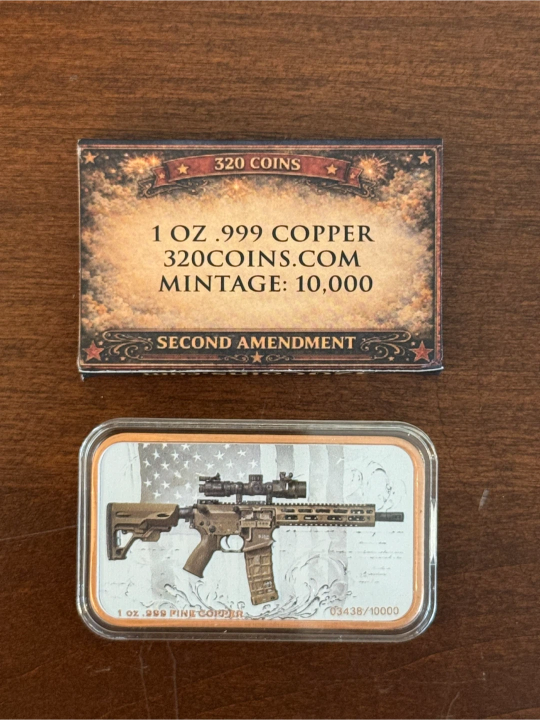 2nd amendment .999 Fine Copper Bar - photo 2