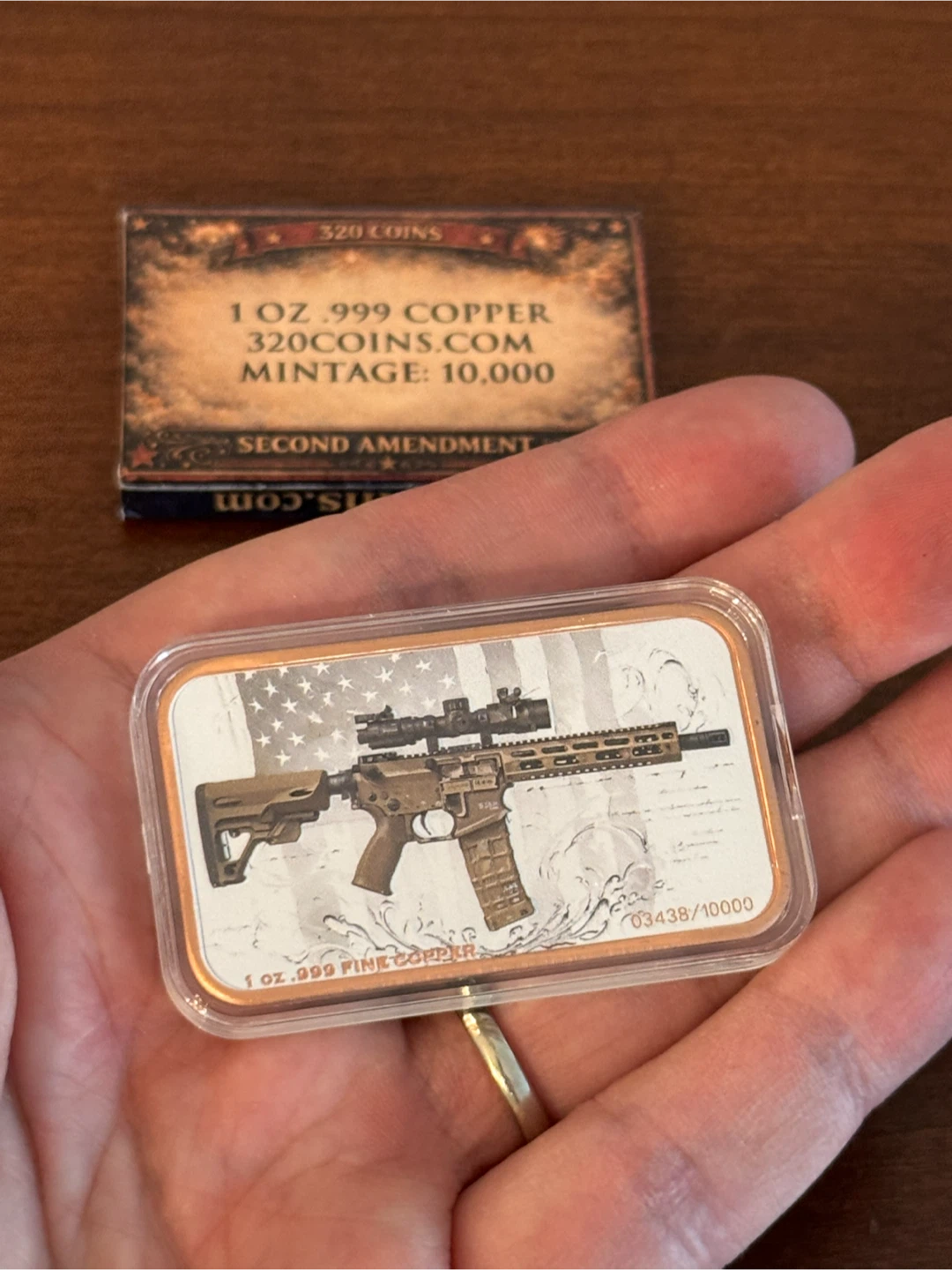 2nd amendment .999 Fine Copper Bar - photo 3