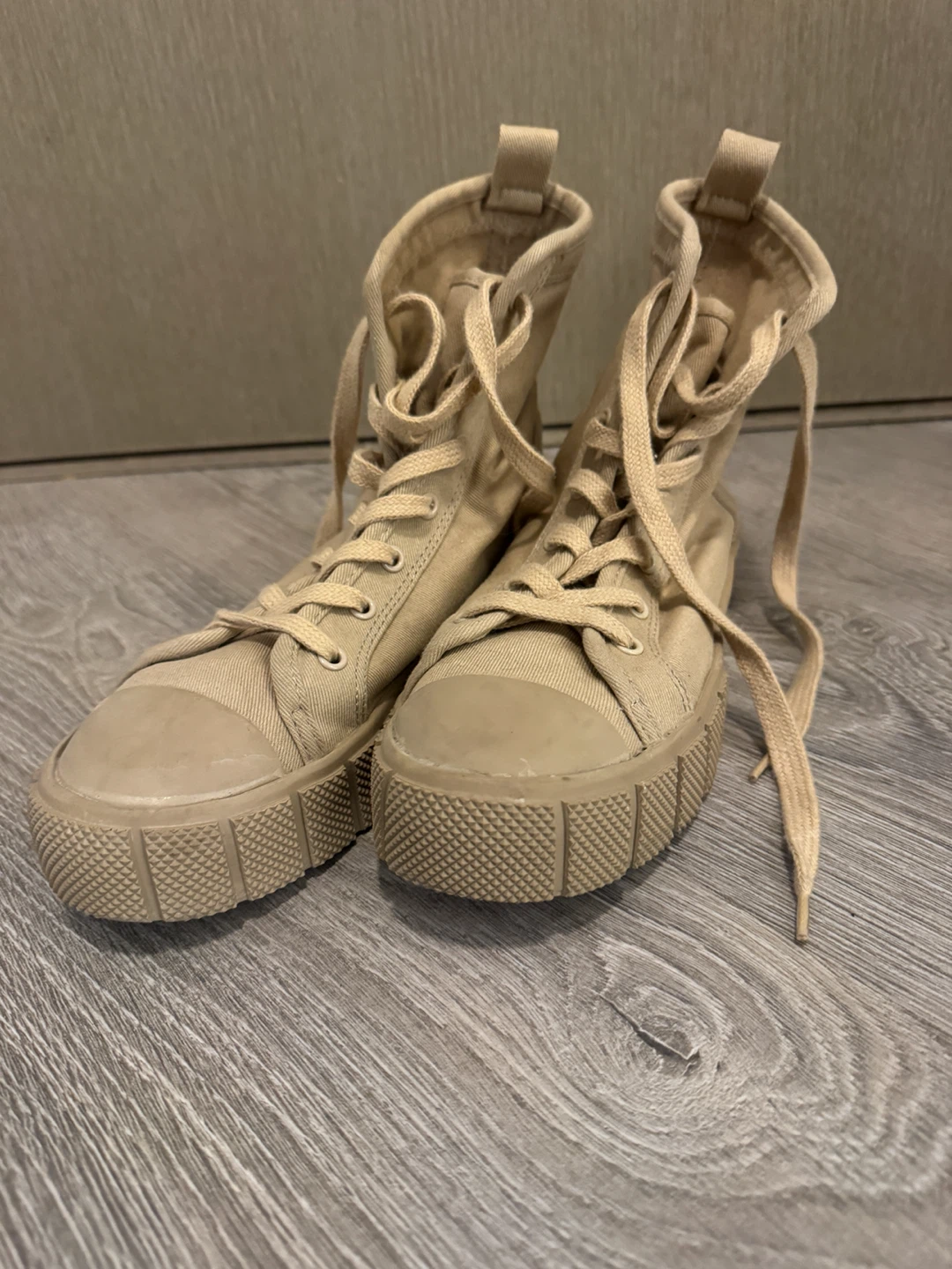 Zara Beige High-Top Sneakers (size 37 and 38)