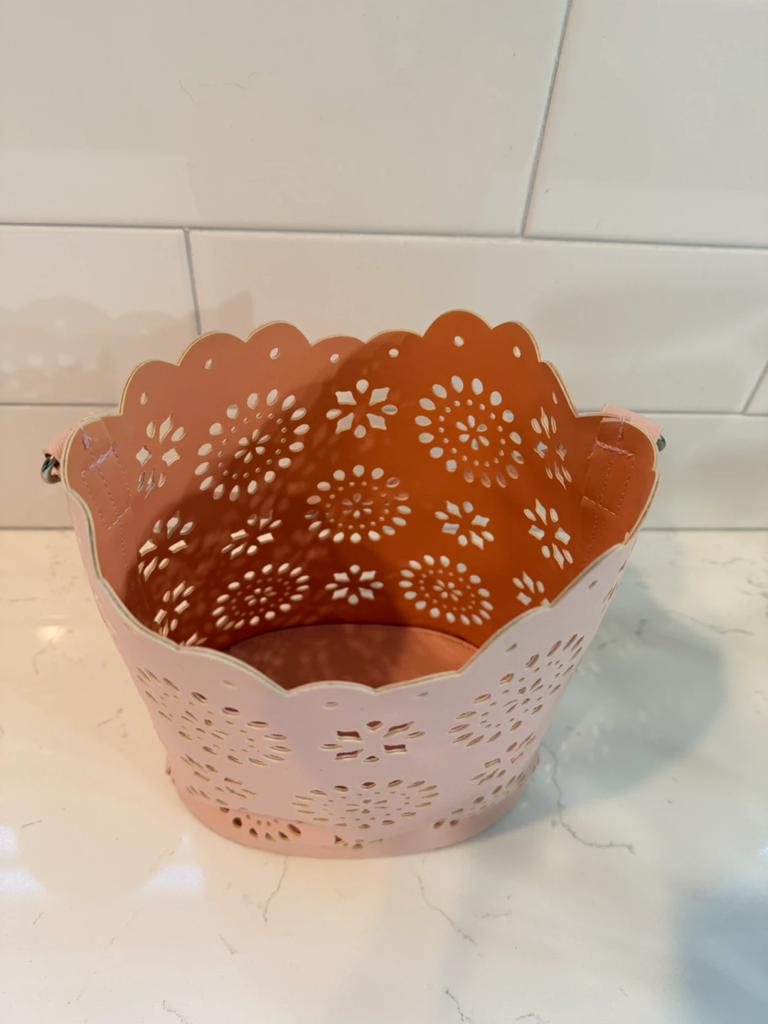Light Pink Laser Cut Bucket Bag - photo 4