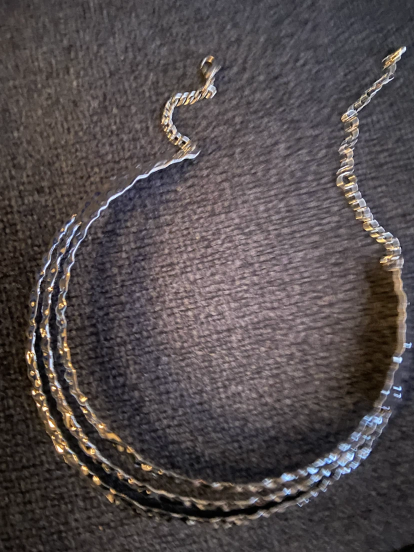 Three-Layer Silver Tone Choker - photo 2