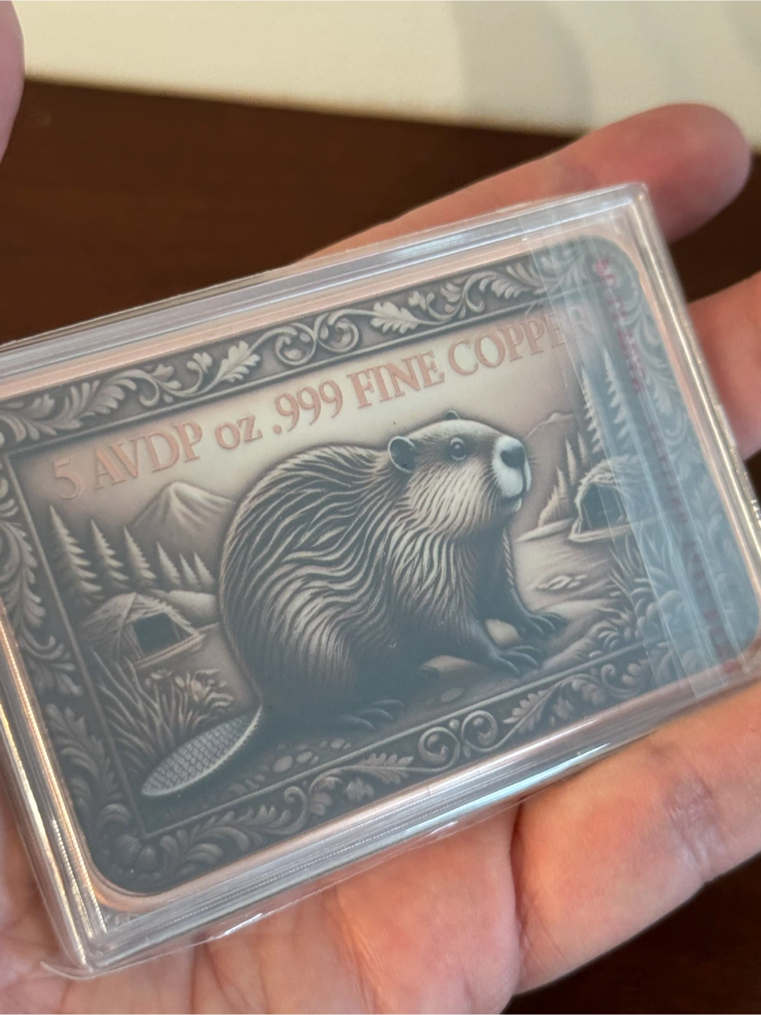 5 AVDP oz .999 Fine Copper Beaver Bar - photo 4