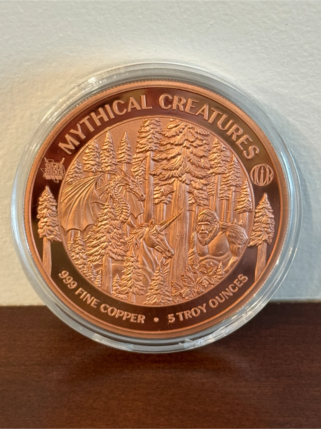 Mythical Creatures Snowman Yeti 5 Troy Ounce Fine Copper Coin - photo 2