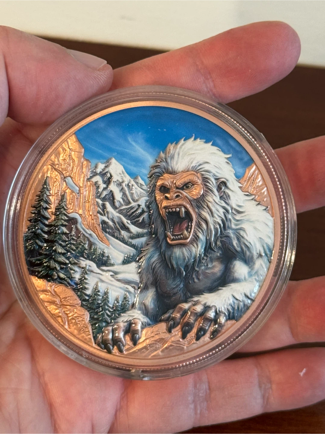 Mythical Creatures Snowman Yeti 5 Troy Ounce Fine Copper Coin - photo 3