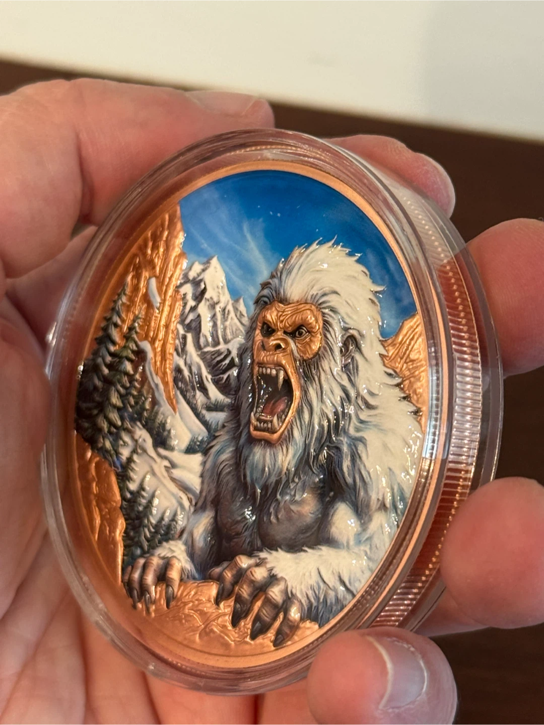 Mythical Creatures Snowman Yeti 5 Troy Ounce Fine Copper Coin - photo 4