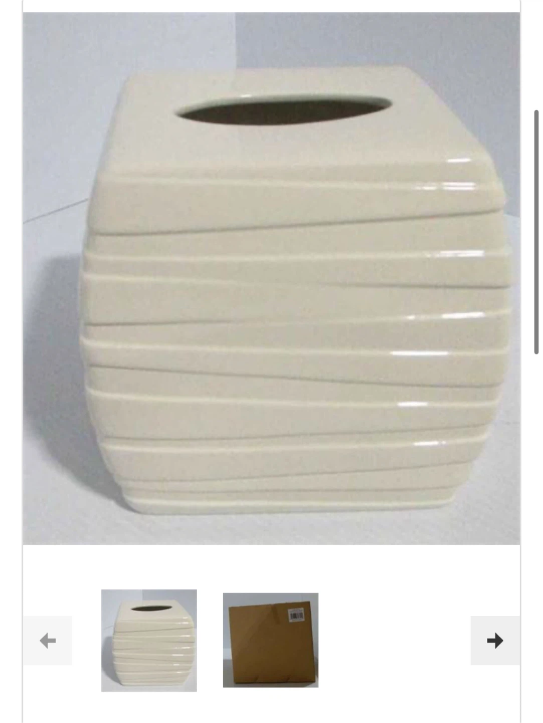 5.4" Square Ceramic Ivory Bath Tissue