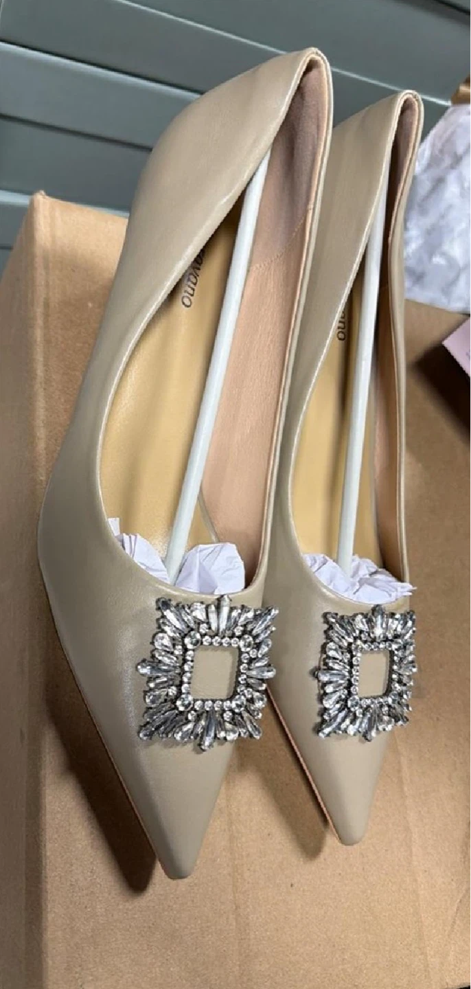 C.Paravano Beaded Pointed-Toe Kitten Heels - photo 2