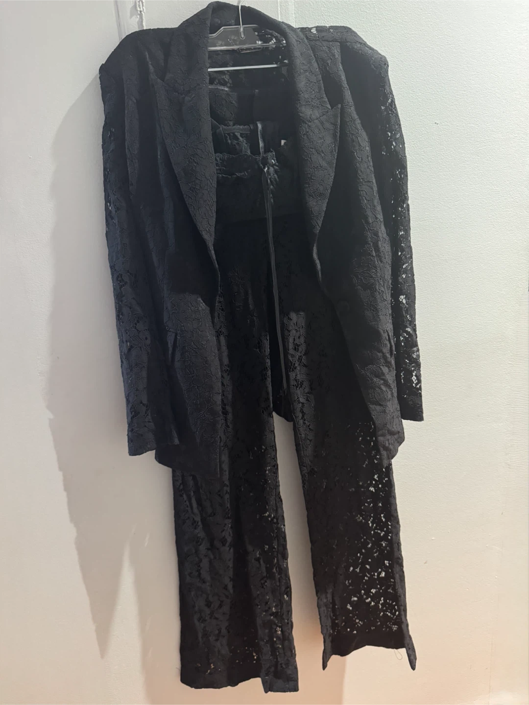 Elie Tahari Black Lace Suit Set