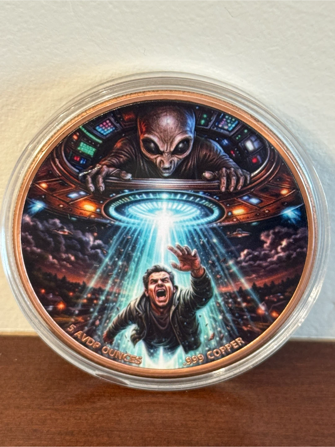5 AVDP Ounce .999 Copper Alien Abduction Round