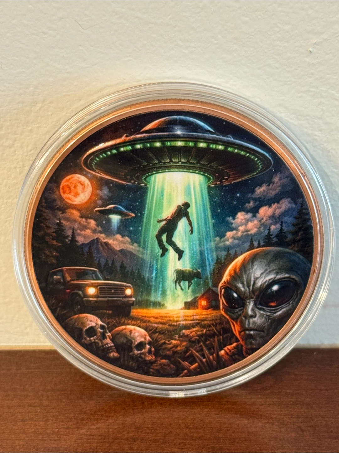 5 AVDP Ounce .999 Copper Alien Abduction Round - photo 2