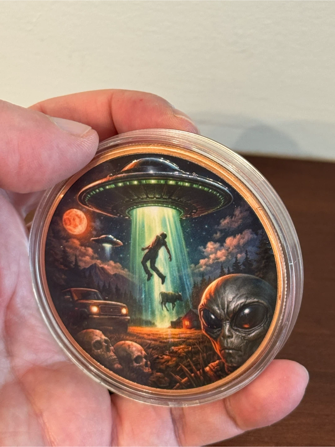 5 AVDP Ounce .999 Copper Alien Abduction Round - photo 4
