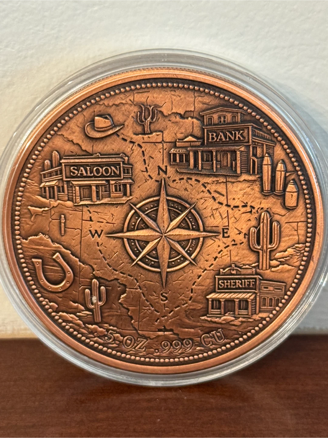 Wild West 5oz Copper Coin in capsule - photo 2