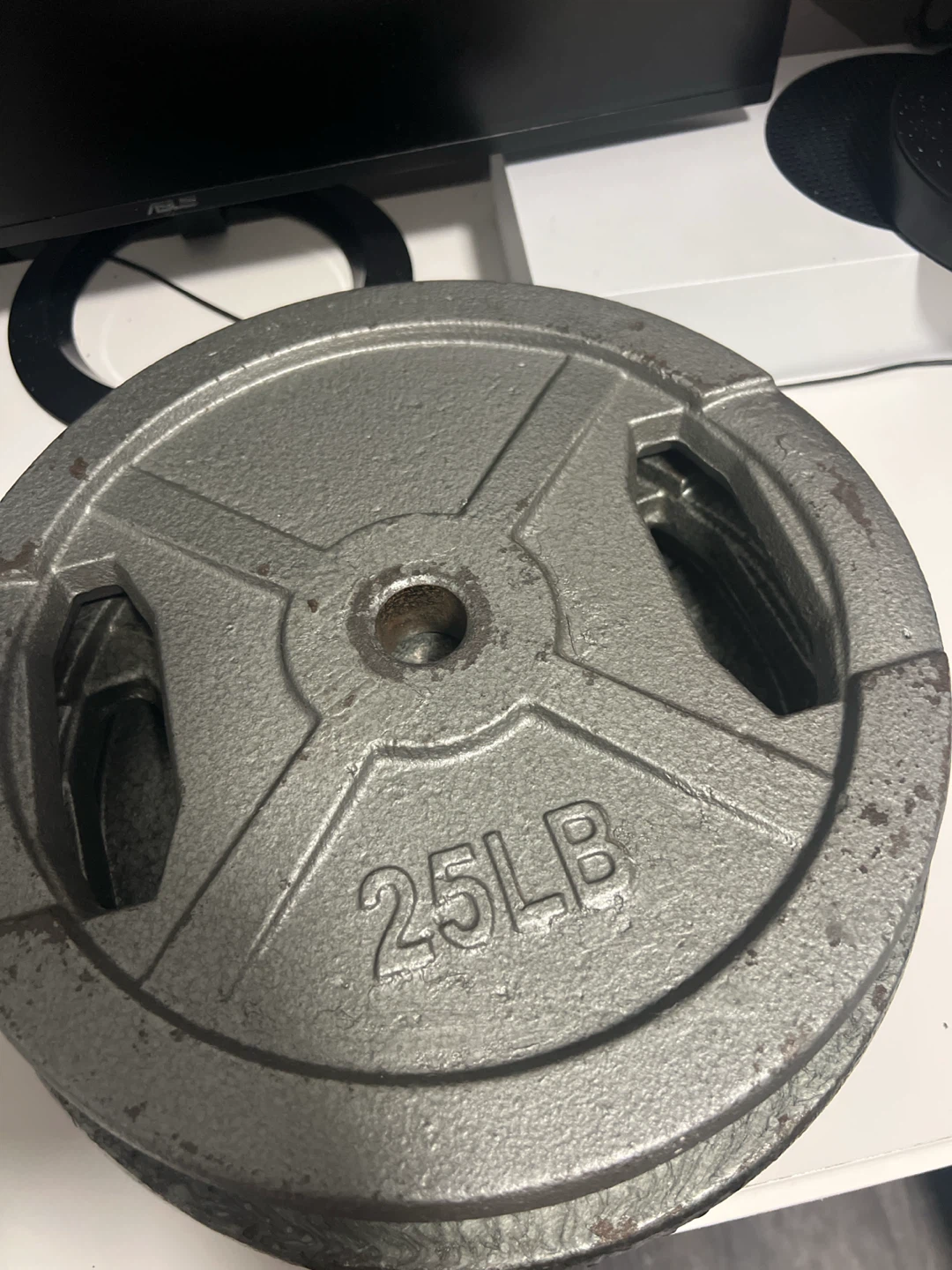 Three 25lb Cast Iron Weight Plates
