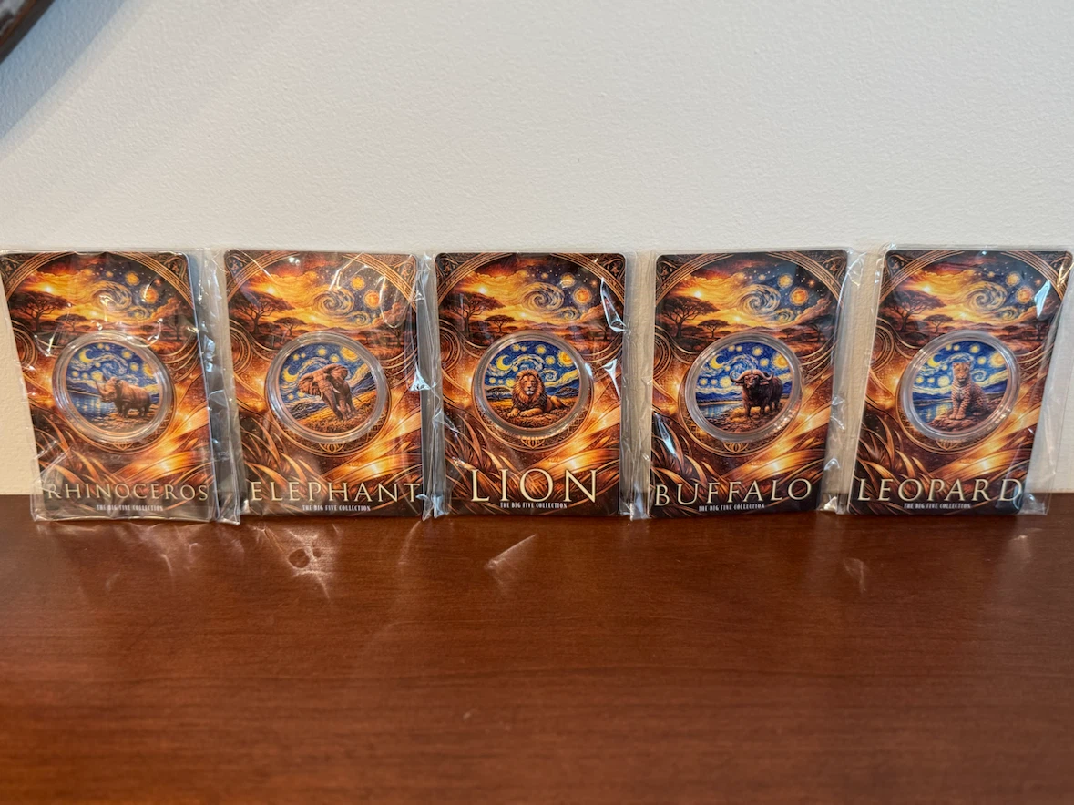 The Big Five Collection Coin Set 1oz copper round each