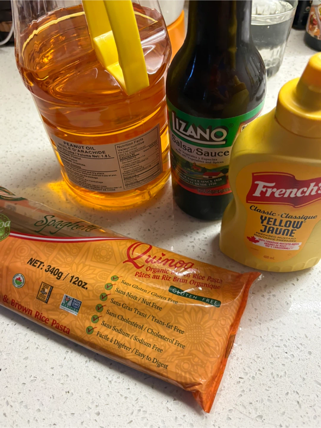 Peanut Oil, Pasta, Mustard, Salsa Sauce