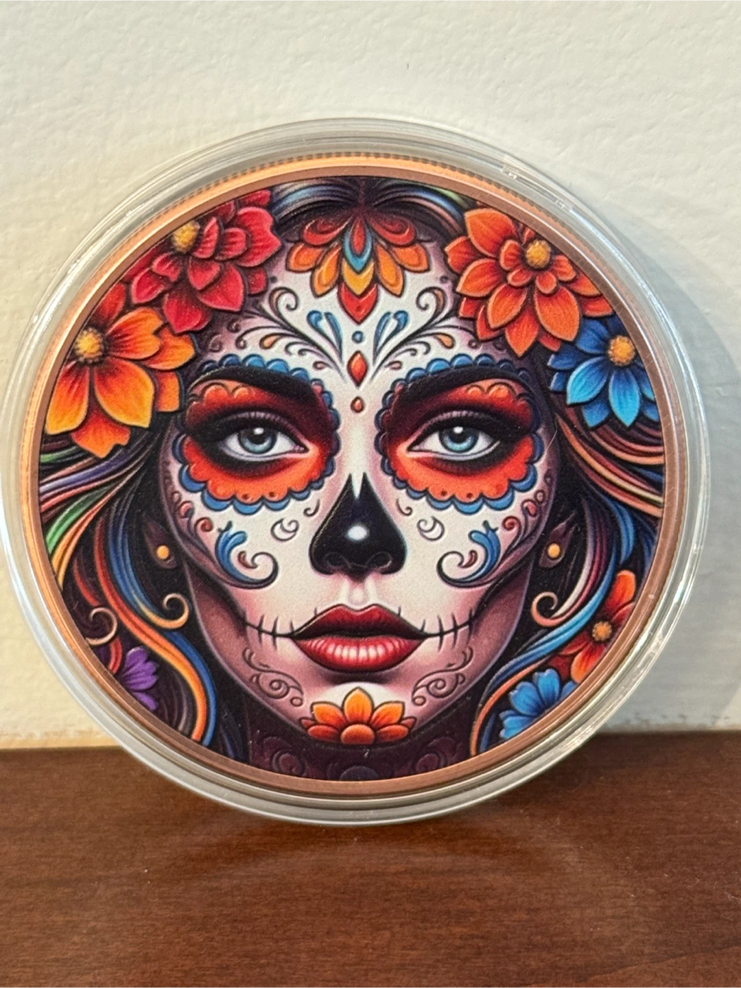 Republic of Liberia 5 oz Copper Coin Mexican lady face paint