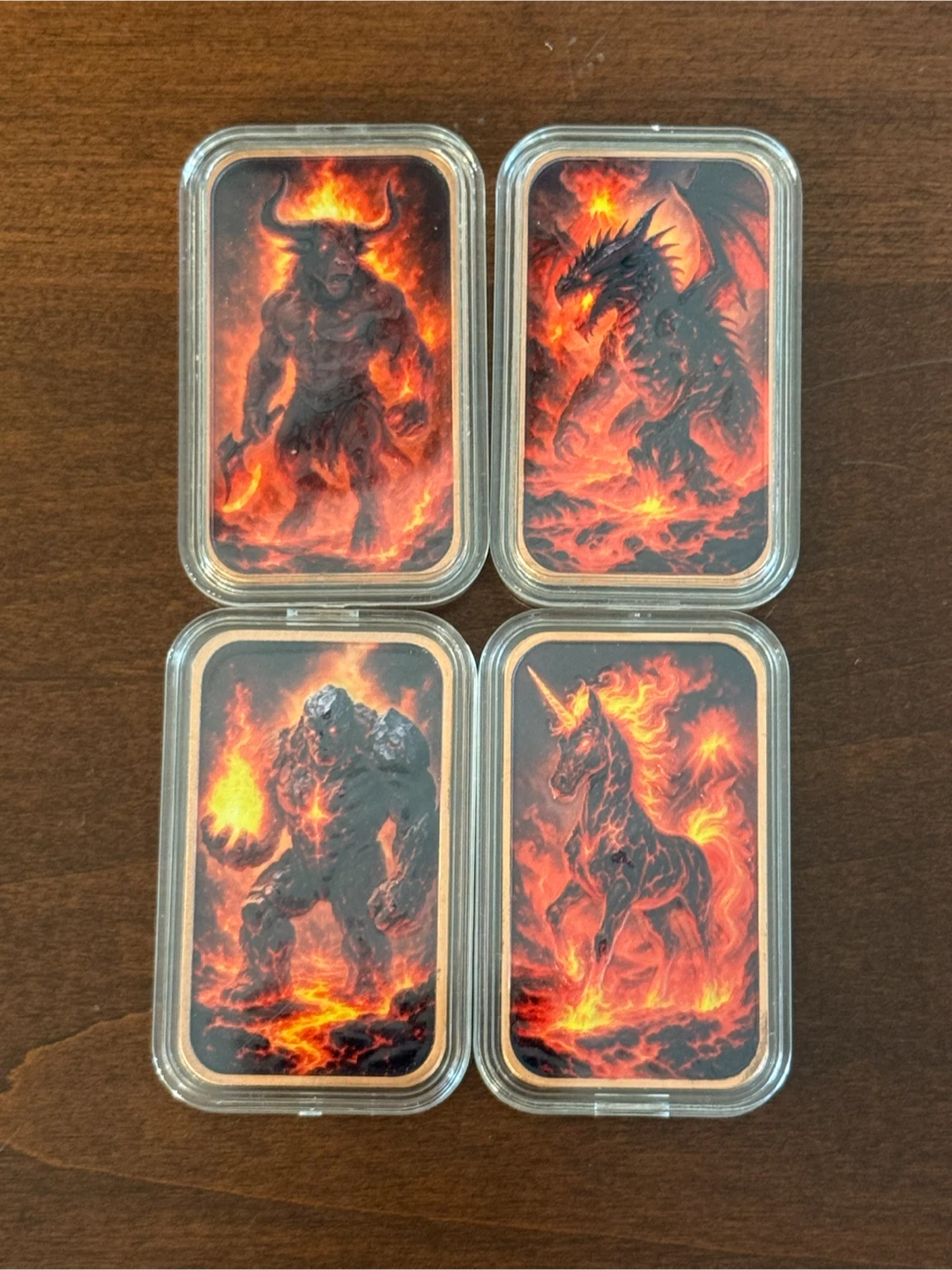 4 Mystic Guardians of Fire 1 oz Copper Bars