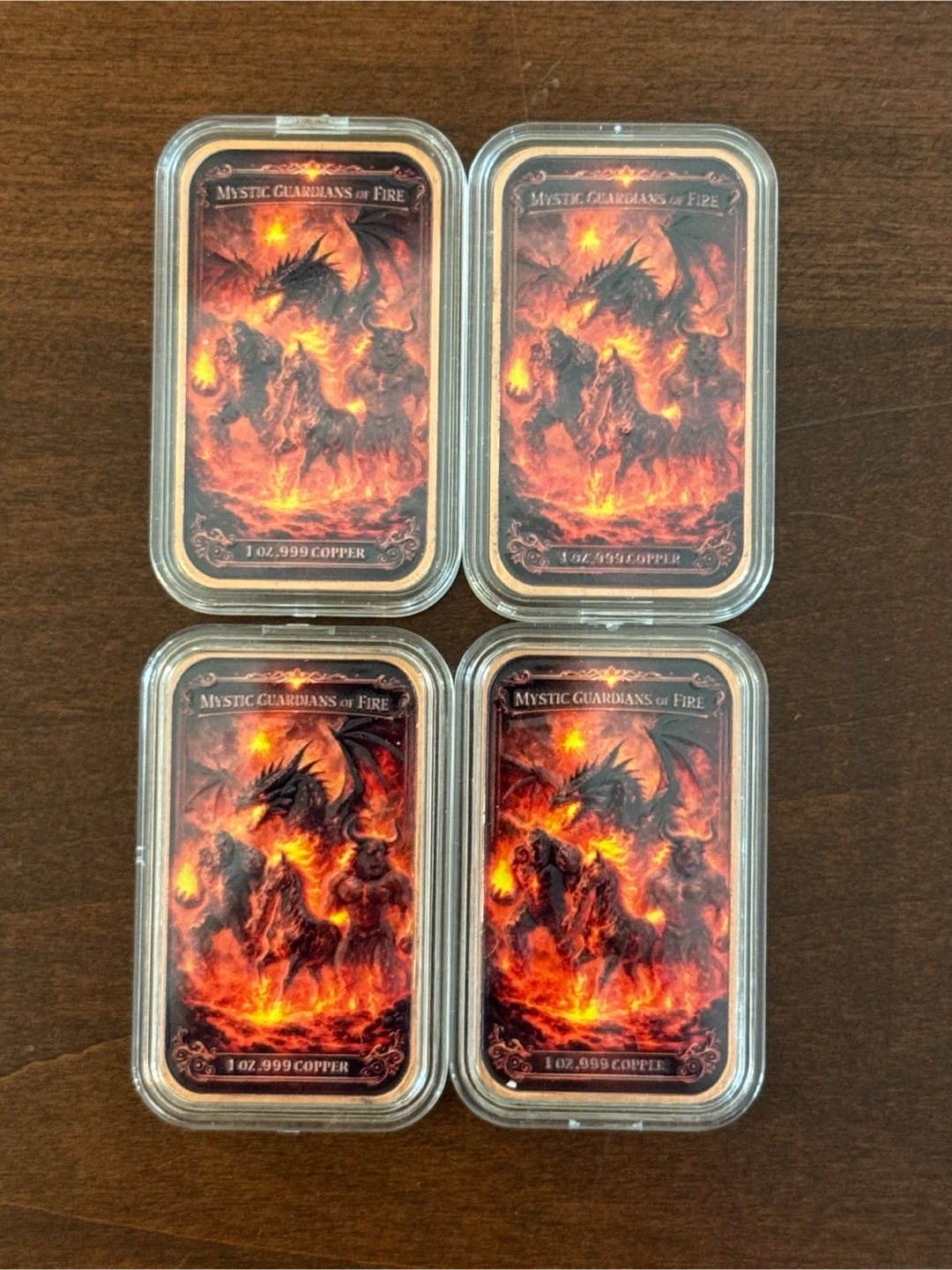 4 Mystic Guardians of Fire 1 oz Copper Bars - photo 2