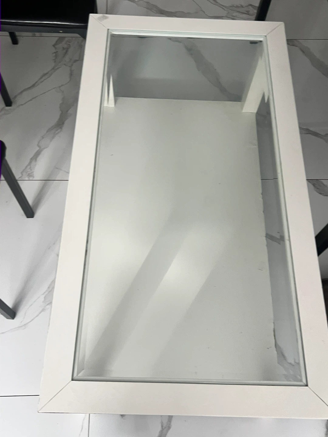 White Coffee Table with Glass Top - photo 3