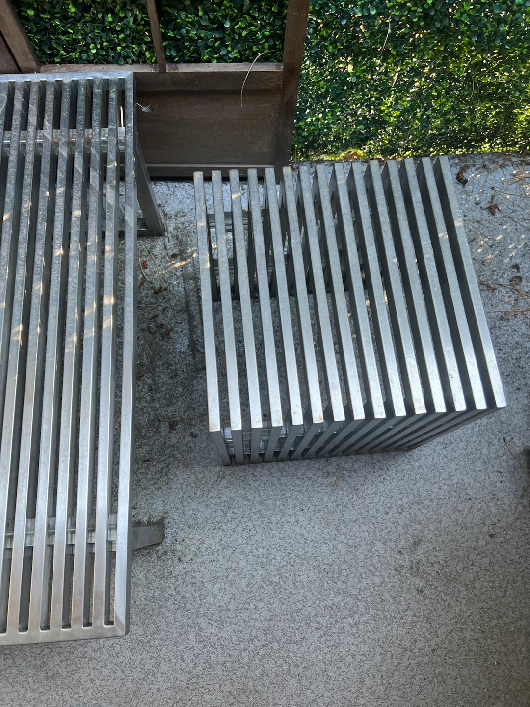 SCAN DESIGN Metal Slat Coffee Table and Stools - photo 2