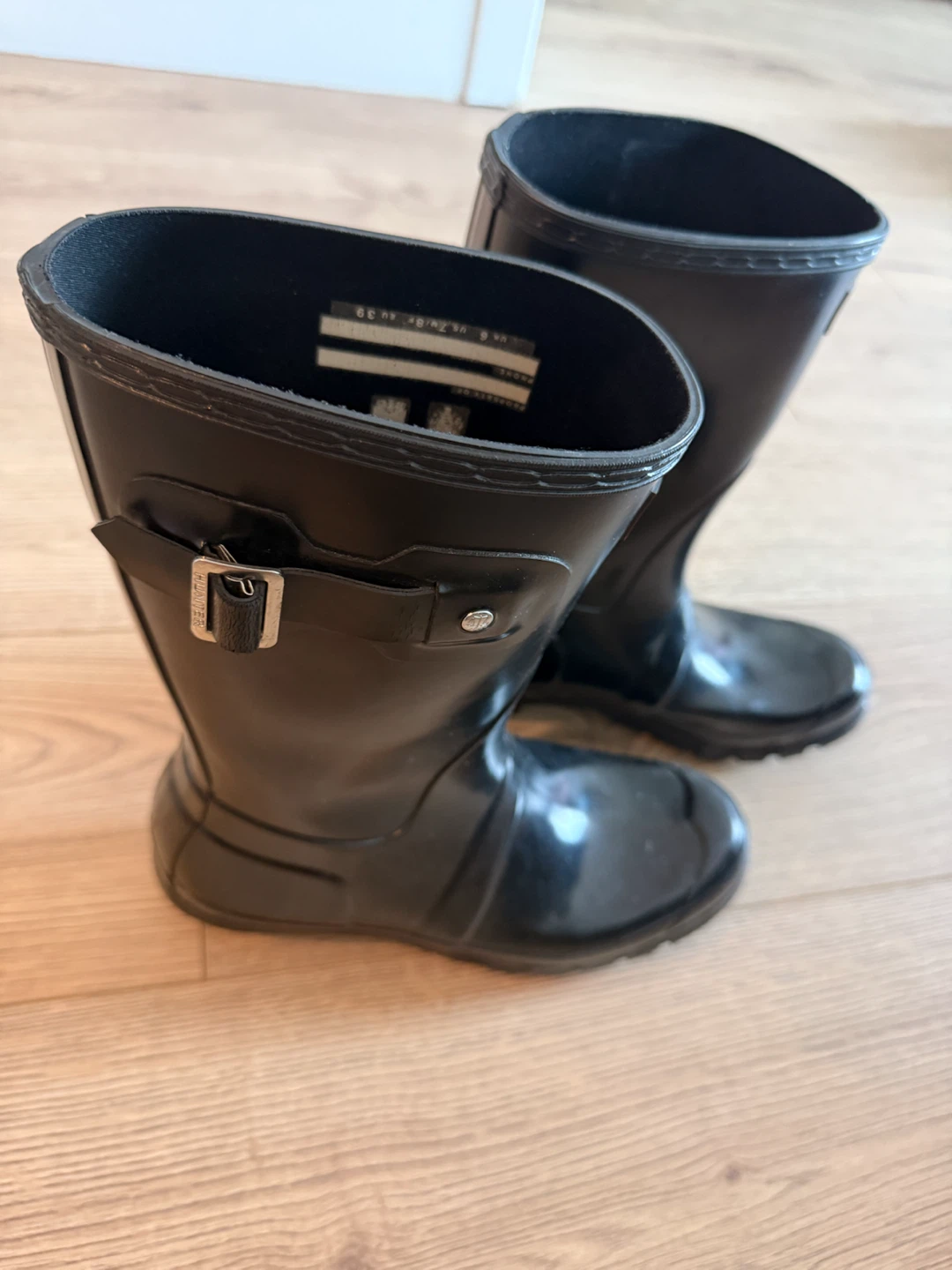 Hunter Short Black Rubber Rain Boots