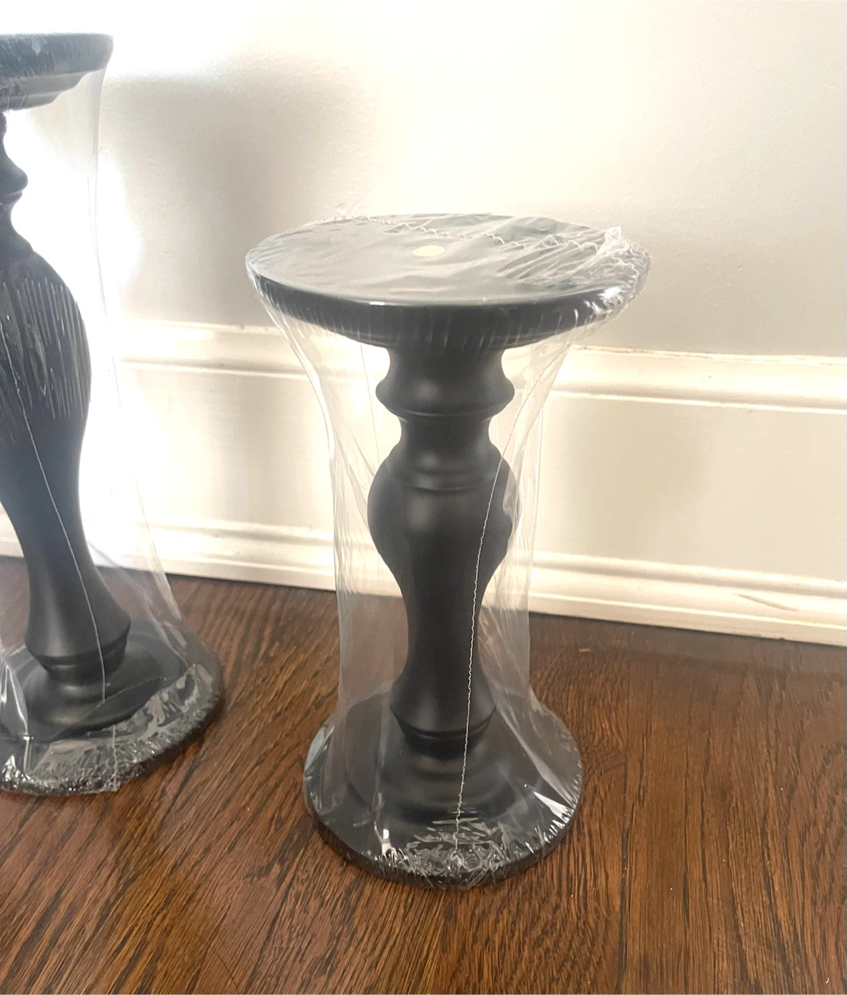 Set of 3 Matte Black Pillar Candle Holders - photo 5