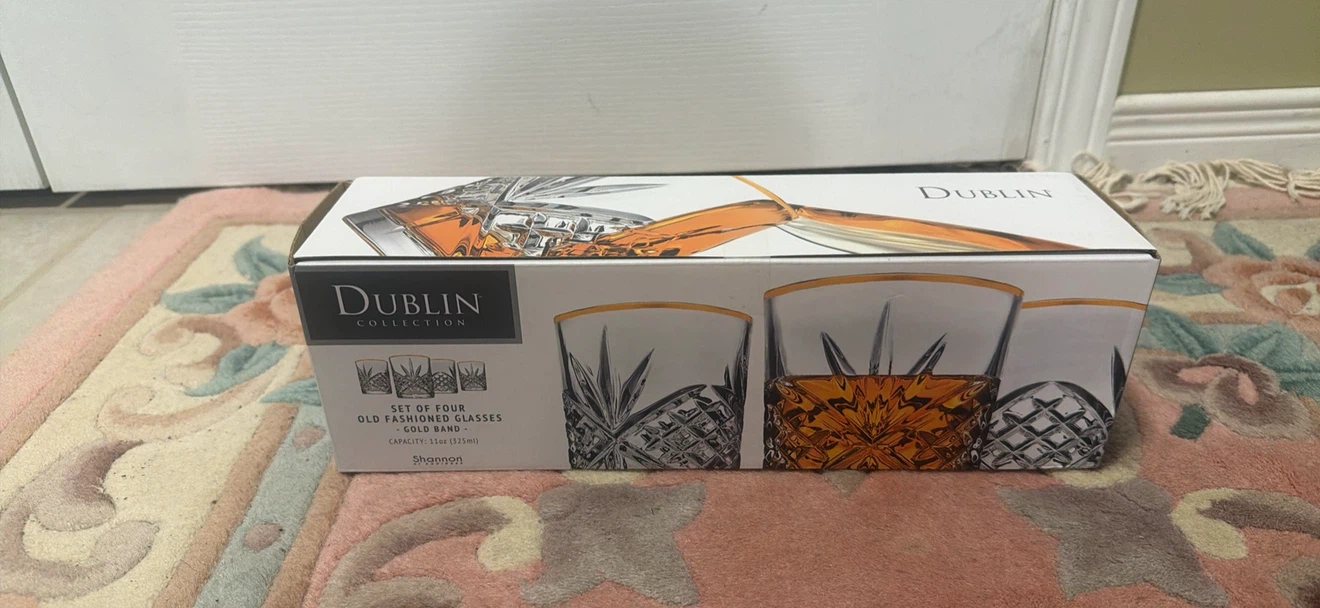 New Shannon Dublin Gold Band Old Fashioned Glasses - set of 4