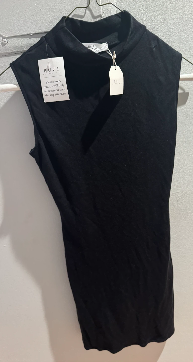 BUCI New York City Black Mock Neck Top