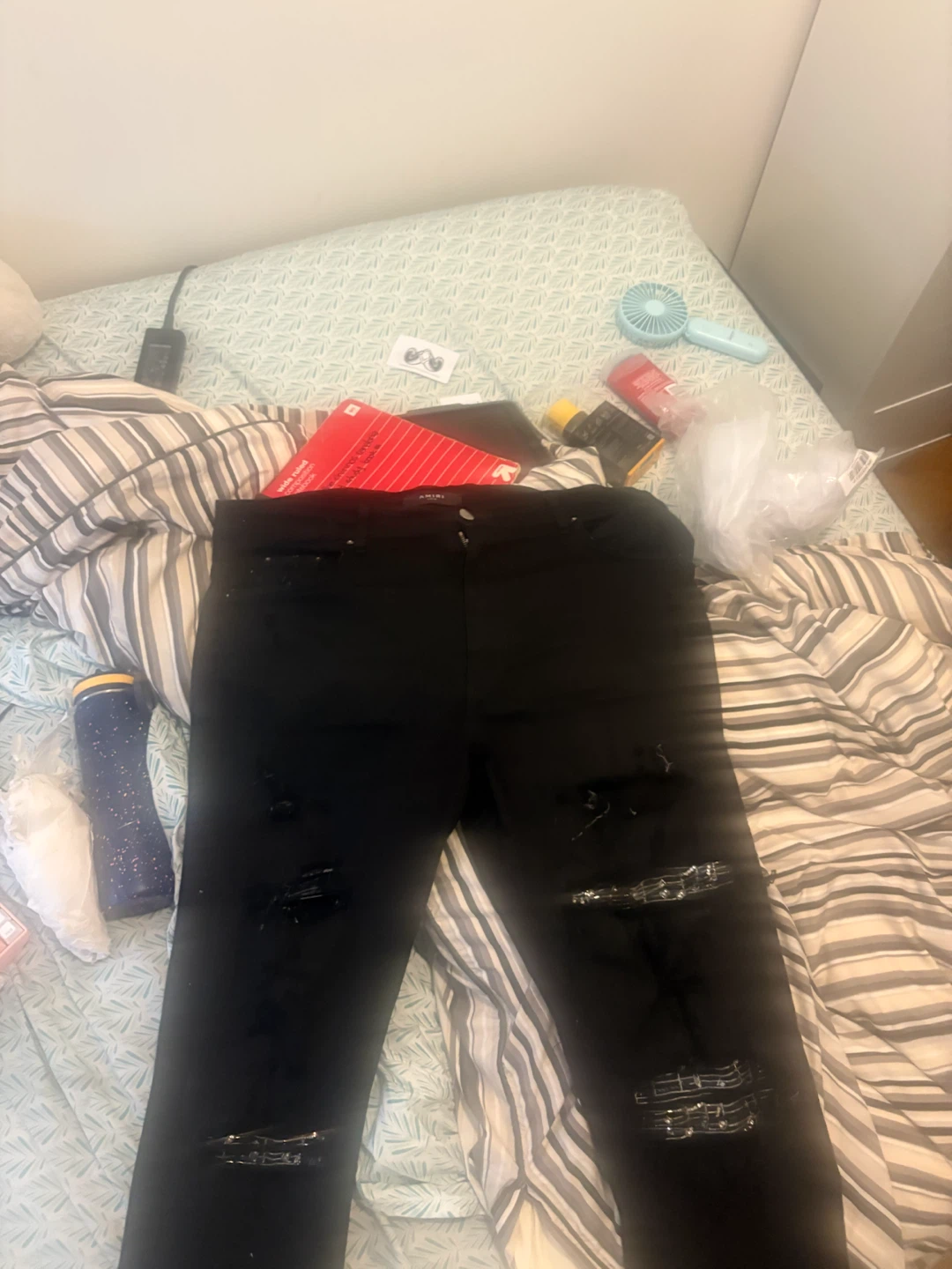 AMIRI Distressed Black Denim Jeans Size 38