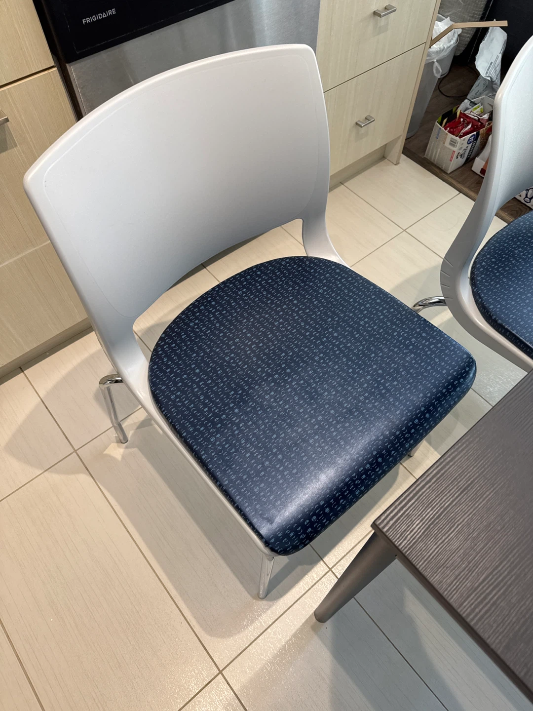 Modern Grey and Blue Stackable Chair - photo 2
