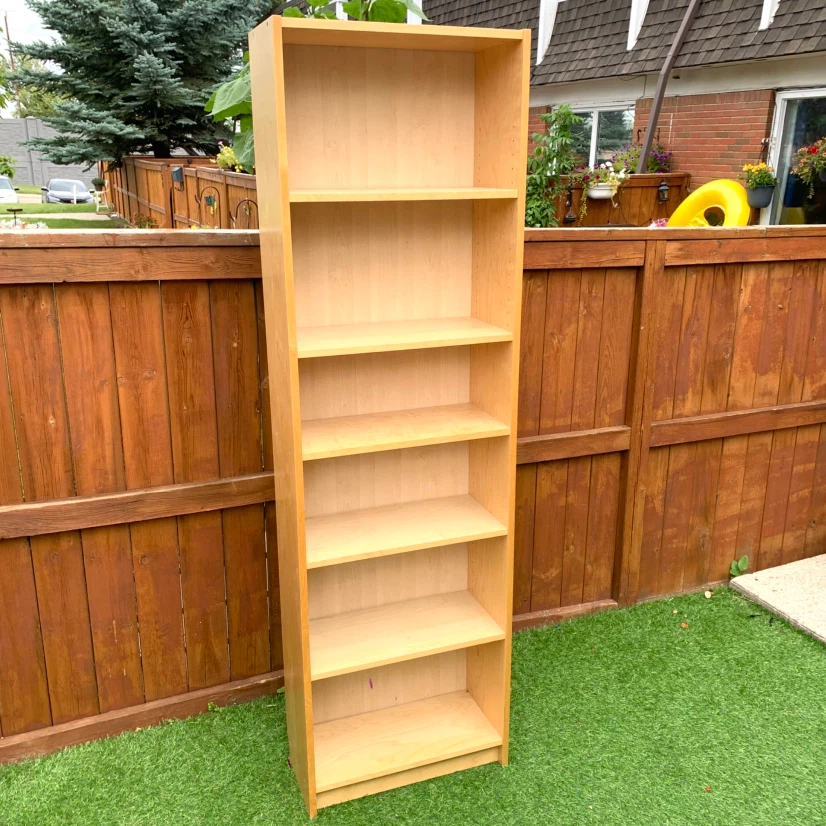 Tall Light Wood Bookshelf