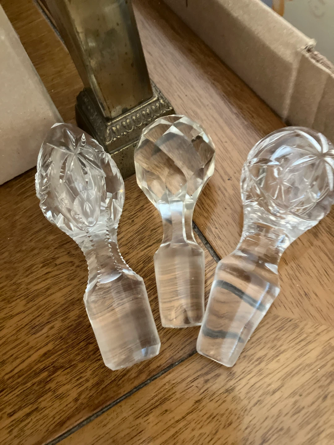Set of 3 Crystal Decanter Stoppers