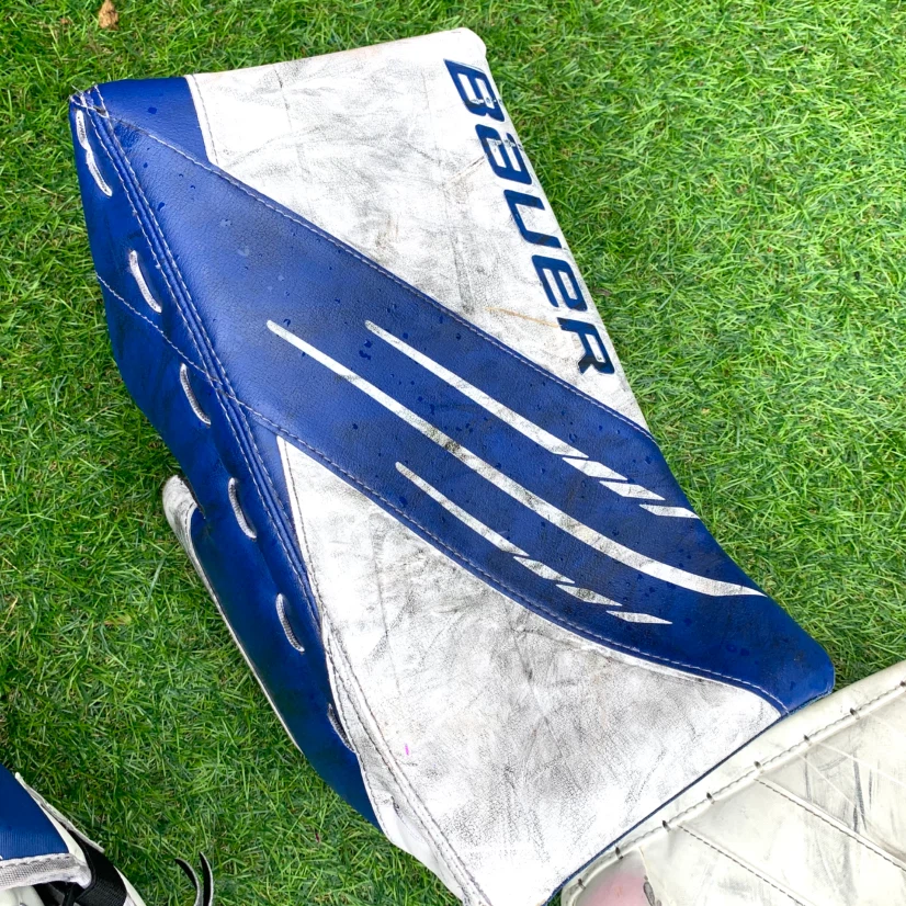 Adult Hockey Goalie Pads Leg Pads Catch Glove Blocker Goalie Set - photo 5