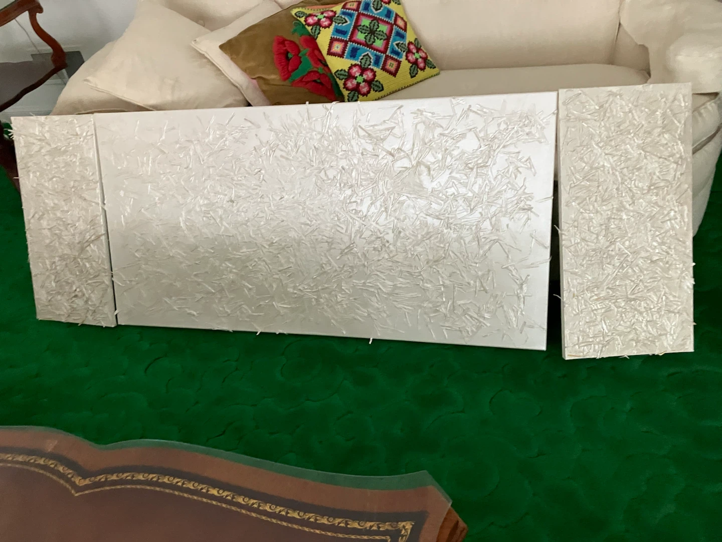 3-Piece Textured White Wall Art Set