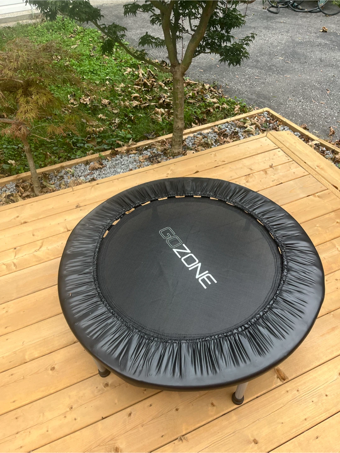 GOZONE White Black Mini Fitness Trampoline