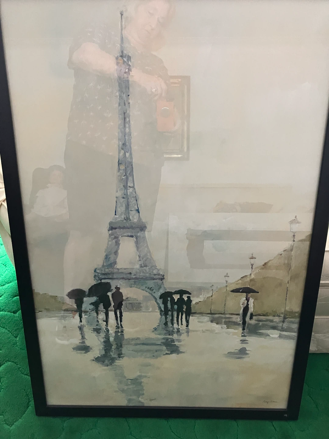 Eiffel Tower Paris Art Print with Black Frame