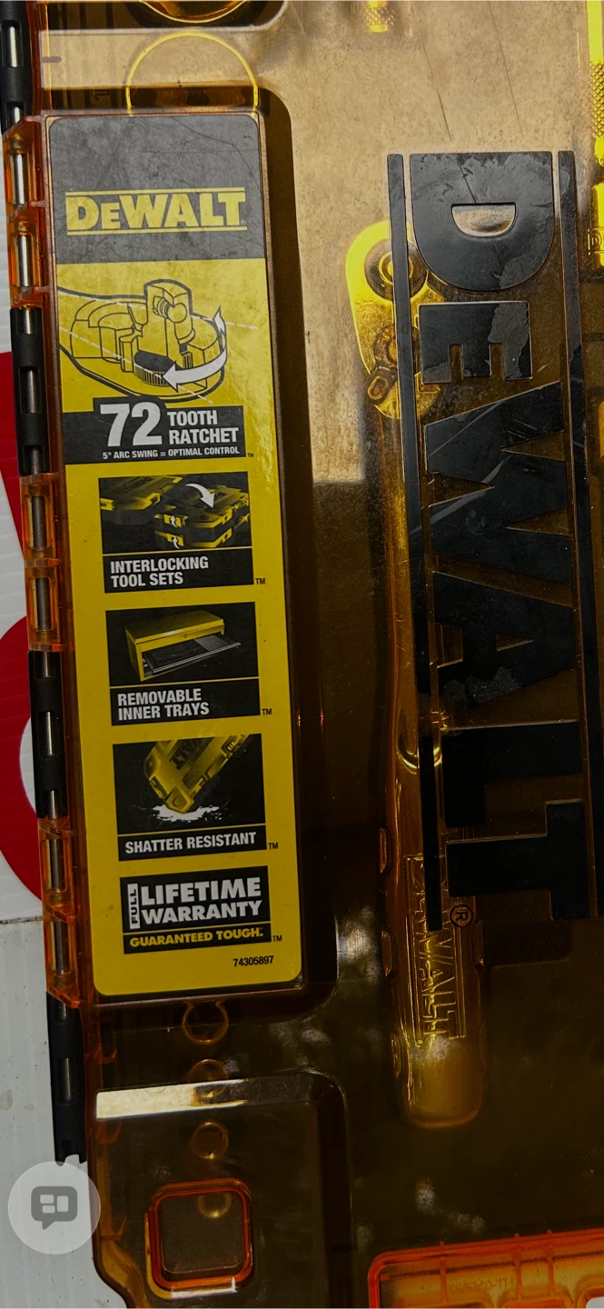 DEWALT Tough Box Tool Kit, 1/4" & 3/8" Drive Socket Set - photo 2
