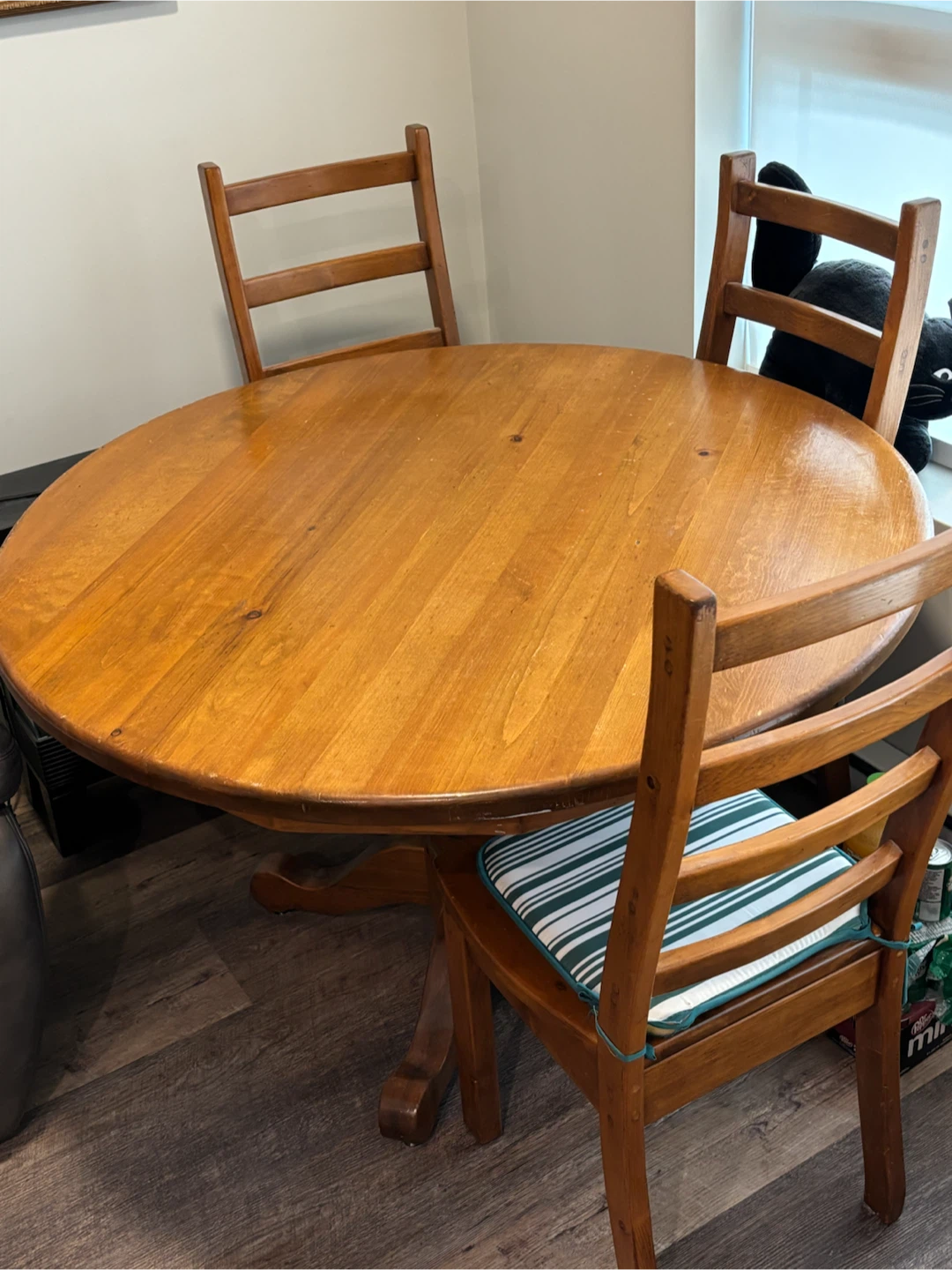 Round Wooden Dining Table and Chairs - photo 2
