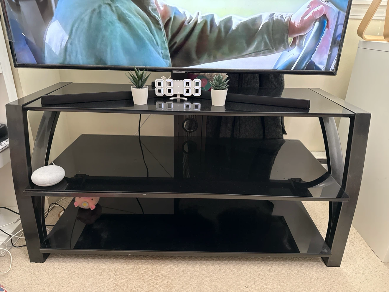 Black Glass TV Stand - photo 2