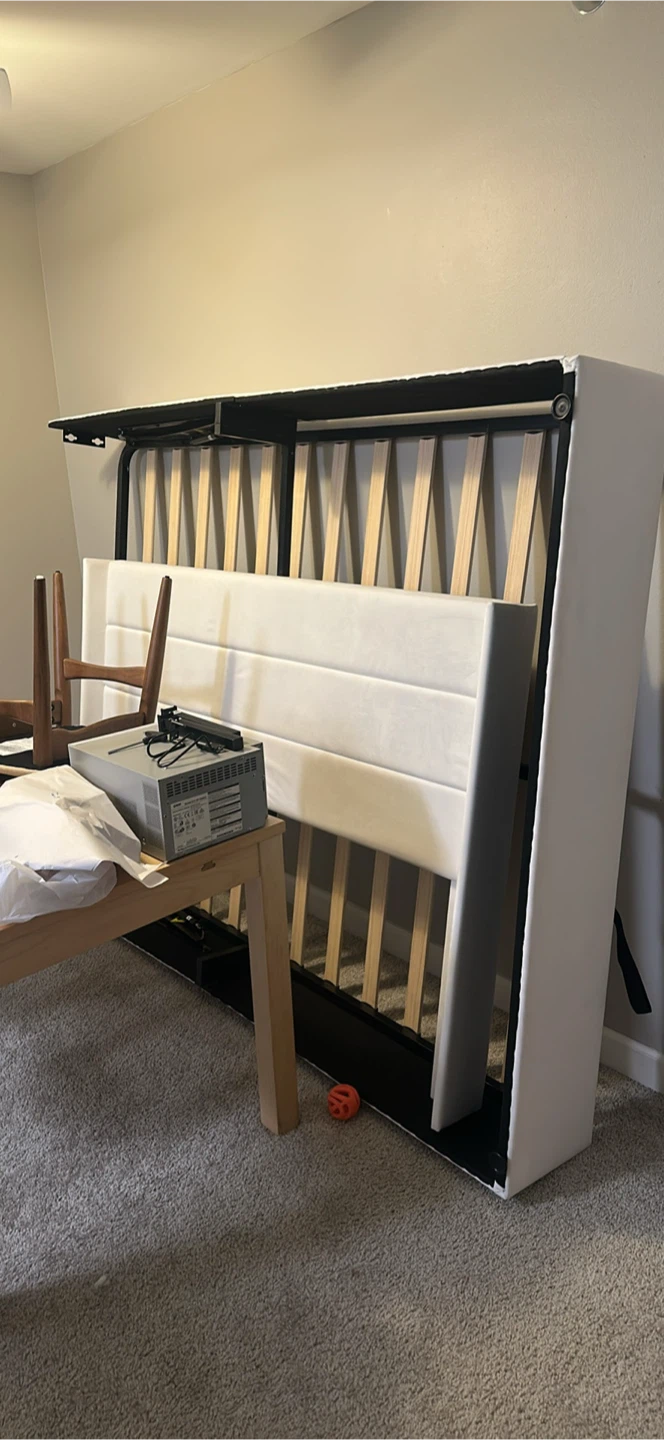 White Upholstered Storage Bed Frame - photo 3