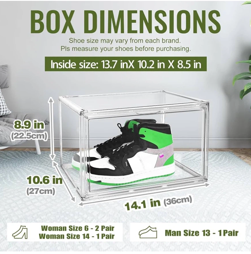 Clear Stackable Shoe Storage Boxes - photo 2