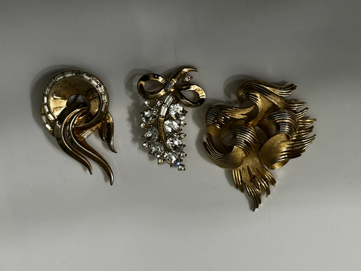 Lot of 3 vintage signed Trifari brooches