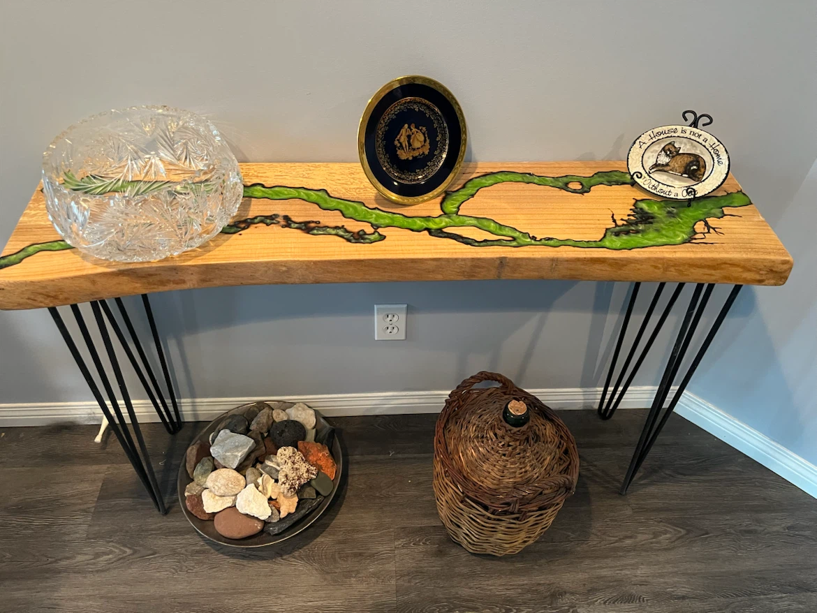 Live Edge Epoxy Console Table - photo 2