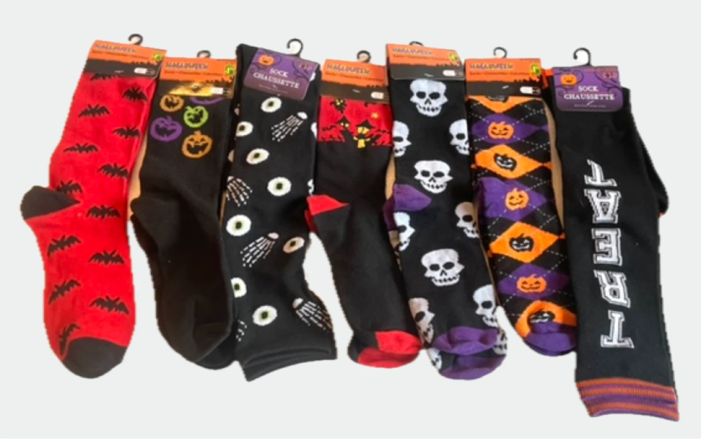 7 Pair HALLOWEEN Adult Socks Size 6-11   $5 for all