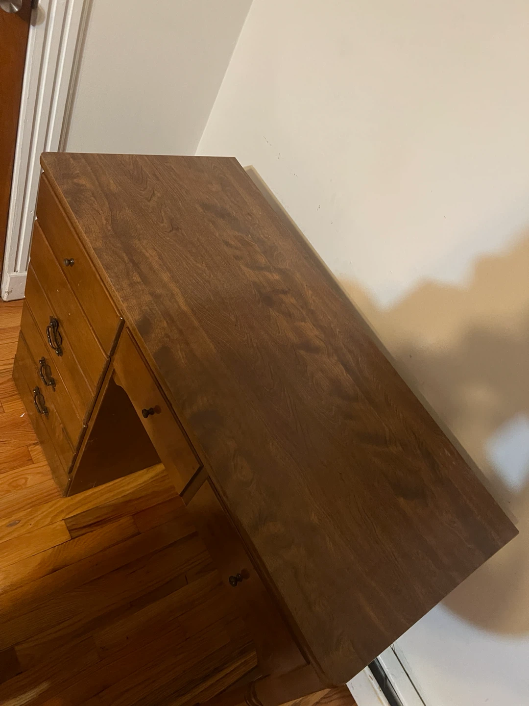 Vintage Wooden Desk with Storage Drawers - photo 4